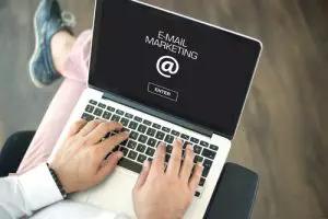 laptop with email marketing